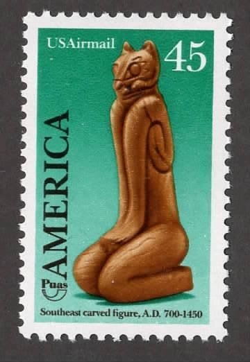 US C121 Airmail Southeast Carved Wood Figure 45c MNH 1989, L364