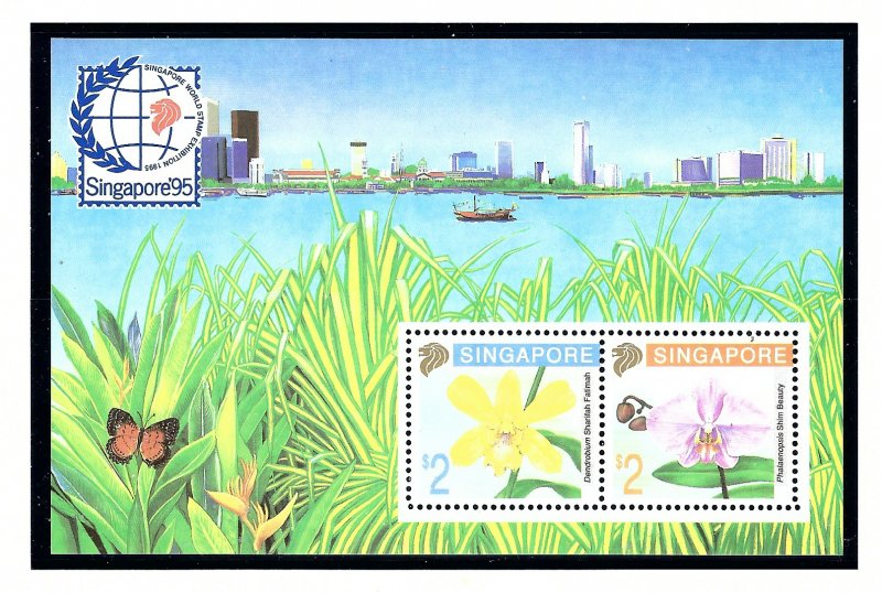 Singapore 616b MNH 1992 Flowers S/S      (KA)