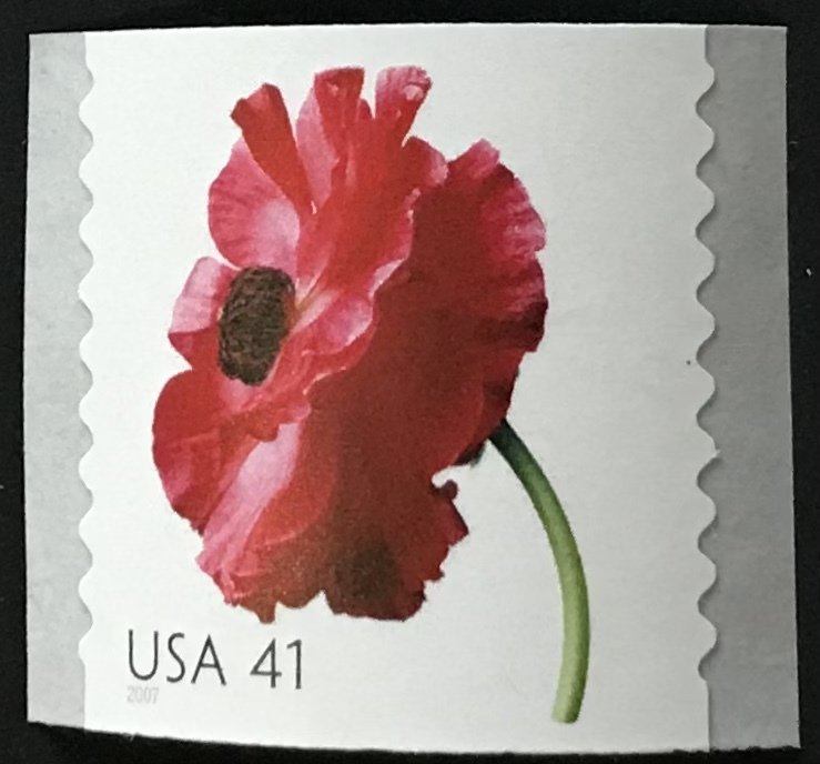 US MNH #4173 Coil Single Poppy Beautiful Blooms SCV $2.00