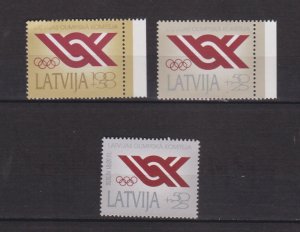 LATVIA - 1992 OLYMPIC COMMITTEE - 3V - MINT NH