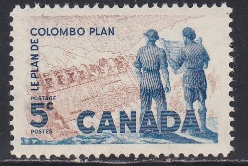 Canada # 394, Colombo Plan - Men Holding Blueprint, NH