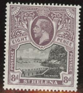 Saint Helena Scott 67 KGV MH* wmk 3 from 1912-15 set 