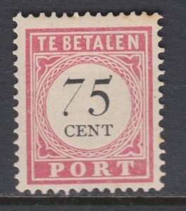 Netherlands Indies Sc J24 MLH. 1909 75c carmine & black Postage Due, fresh, F-VF