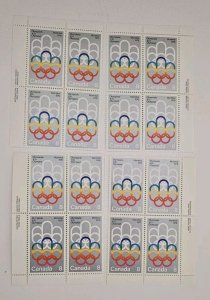 Canada 1973 - 1976 Olympic Games  #623 MS OF PLATE BLOCKS MNH
