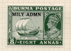 Burma 1945 GVI Early Issue Fine Mint Hinged 8a. Optd NW-198662