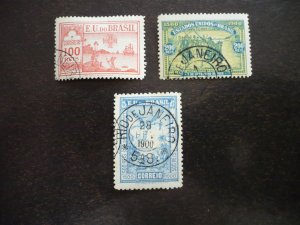 Stamps - Brazil - Scott# 162-164 - Used Part Set of 3 Stamps