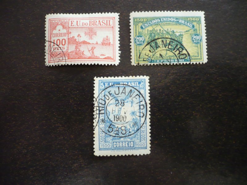 Stamps - Brazil - Scott# 162-164 - Used Part Set of 3 Stamps