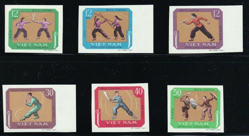 North Viet Nam - 1968 - Sc 515 - 520  - Martial Arts - Imperforation - MNH
