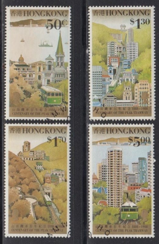 Hong Kong 1988 Centenary of the Peak Tram -- Stamps Set of 4 Fine Used