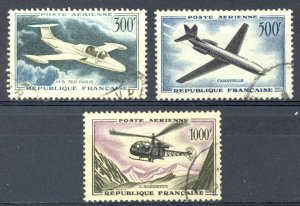 France Sc# C34-C36 Used (a) 1957-1959 Planes