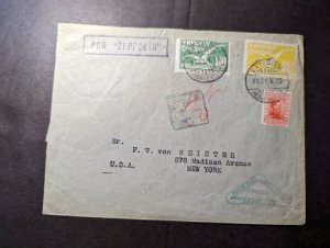 1930 Uruguay Airmail LZ 127 Graf Zeppelin Cover Montevideo to New York NY USA