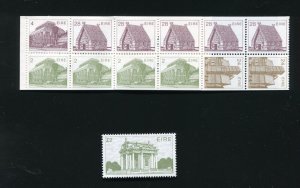 Ireland 639a, 645 Architecture Type Stamp and Booklet MNH