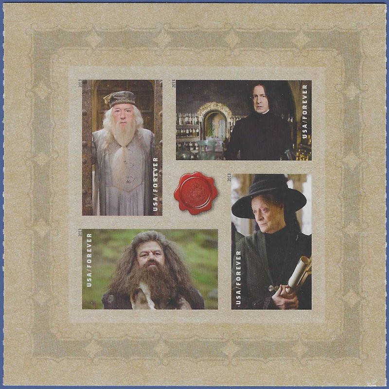 #4833-4836a (46c Forever) Harry Potter Booklet Pane of 4 2013 Mint NH