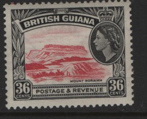 BRITISH GUIANA 262  MINT HINGED  QE2  MOUNT RORAIMA  ISSUE