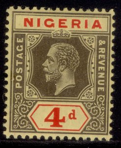 NIGERIA GV SG6a, 4d black & red/lemon, LH MINT.