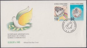 CYPRUS Sc # 863-4 FDC SET of 2 DIFF EUROPA '95 LIBERATION of CONCENTRATION CAMPS