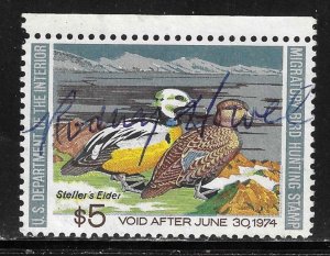 Scott # RW40  $5.00 Duck Hunting Stamp   Used