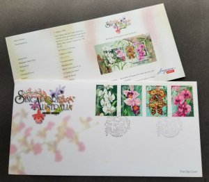 Singapore Australia Joint Issue Orchids 1998 Flower Flora (FDC) *see scan