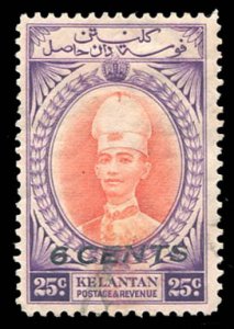 Malayan States - Kelantan (Japanese Occupation) #N13 Cat$200, 1942 6c on 25c ...