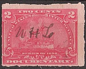 R164 2¢ Documentary Stamp (1898) Used