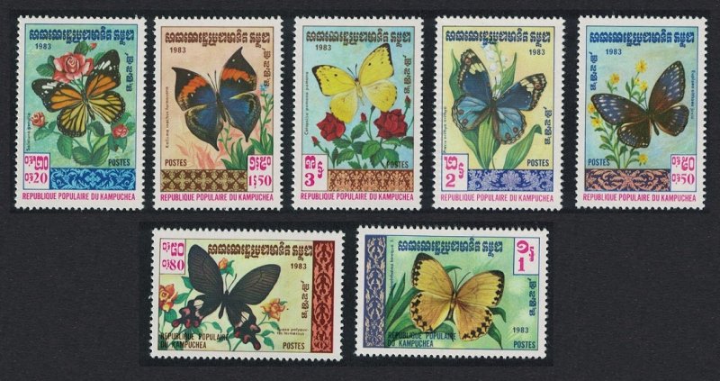 Kampuchea Butterflies 7v 1983 MNH SG#420-426