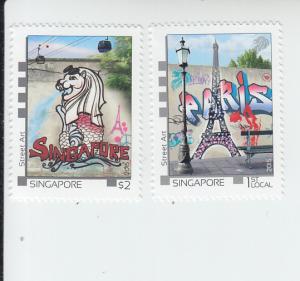 2015 Singapore Street Art (2) (Scott 1727-28) MNH