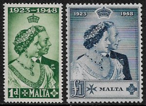 Malta #223-4 MNH Set - Silver Wedding