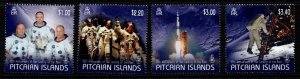 PITCAIRN ISLANDS SG1028/31 2019 FIRST MANNED MOON LANDING  MNH