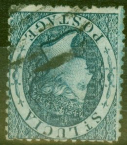 St Lucia 1863 (4d) Indigo SG7var Wmk Inverted & Reversed Unlisted Scarce