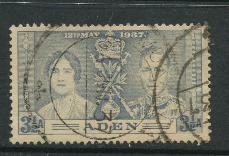 ADEN - Scott 15 - Coronation Issue - 1937- Used - Single 3.1/2a Stamp