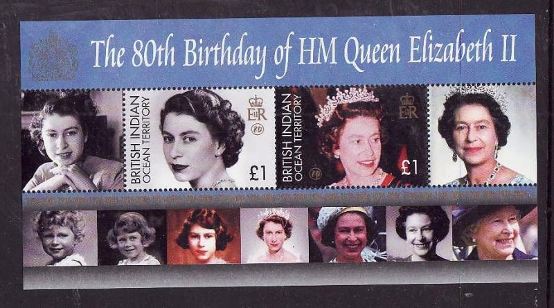 BIOT-Sc#321-unused NH sheet-QEII-80th birthday-2006-