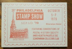 1979 39th Philadelphia Stamp Show Reklamemarke Poster Stamp 