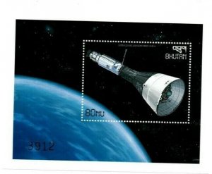 Bhutan 1999 - Space Moon Landing JFK - Souvenir Stamp Sheet - Scott #1249 - MNH