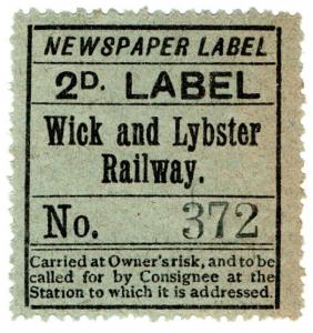 (I.B) Wick & Lybster Railway : Newspaper Parcel 2d