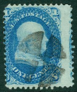 USA : 1868. Scott #86 Used. Sharp grill impression. PSAG Certificate. Cat $475.