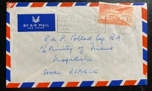 1962 Dublin Ireland Airmail Cover To Mogadishu Somali Hunger Cancel