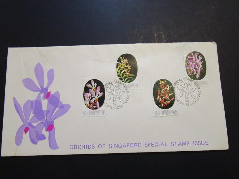 Singapore 1976 Orchids Series FDC / Surface Sratches / Flap Damage - Z3633