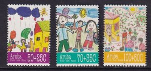 Aruba   #B40-B42   MNH  1995 child welfare   children`s drawings