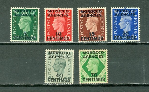 GREAT BRITAIN 1937 GEO VI OFFICES in MOROCCO #83-88 SET MNH/MINT..$43.00