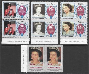 Tuvalu Funafuti 52-5 MNH Queen set cpl.  x 5 sets, vf. 2022 CV $ 22.25