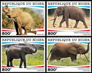 NIGER - 2020 - Elephants of the World - Perf 4v Set - Mint Never Hinged