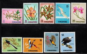 $Singapore Sc#62-69+76 M/NH/VF, complete set, Birds, Cv. $69.50