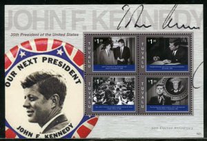 TUVALU 50th ELECTION  ANNIVERSARY OF JOHN F. KENNEDY SHEET II  MINT NH