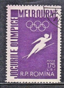 ROMANIA  SC# 1120 **USED** 1956  1.75L  OLYMPICS  SEE SCAN