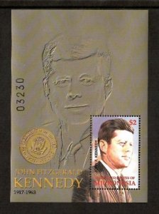 Micronesia 2002 - President John F Kennedy - Souvenir Stamp Sheet Scott 495 MNH