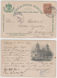 MEXICO 1899 PS PRIVATE FIRM PRINTING RUHLAND & AHLSCHIER MEPSI A5 CARD USED RARE