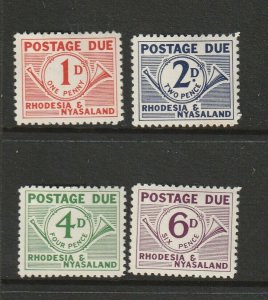 Rhodesia & Nyasaland 1961 Dues MM SG D1/4