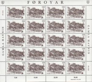 Faroe Islands 1981 MNH Sc #59-#62 Minisheets of 20 Old Torshavn