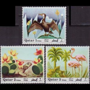 QATAR 1971 - Scott# 238-40 Wildlife 1-3d NH