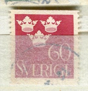 SWEDEN; 1939 early Arms Definitive issue fine used 60ore. value